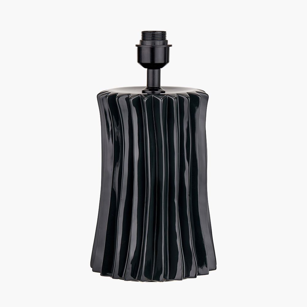 Devony Black Pleated Ceramic Table Lamp - Base Only